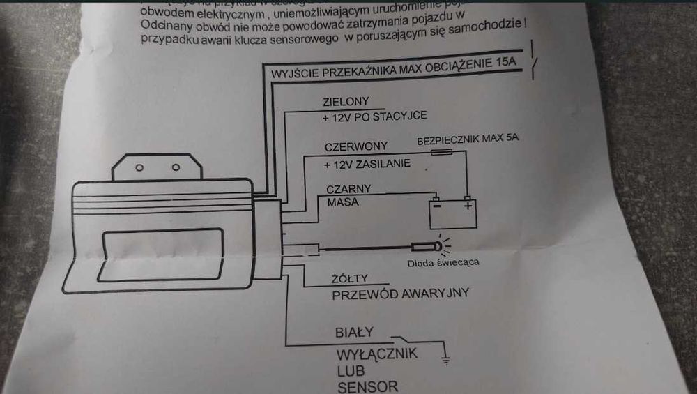 Moduł odcięcia/blokada zapłonu
