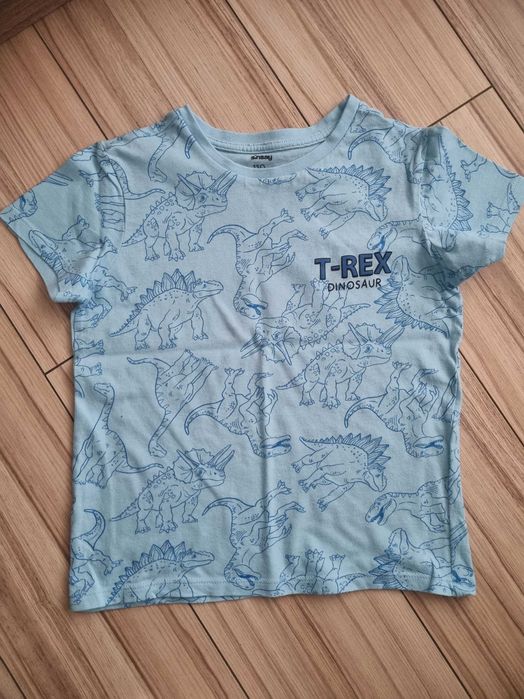 T shirtk koszulka niebieska dinozaury 110