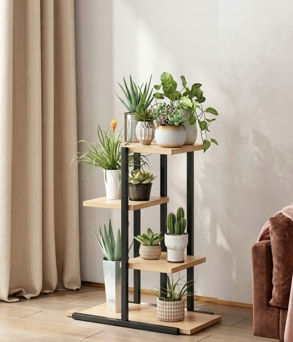 Kwietnik na Rośliny Industrialny Loft Regał na Doniczki Półki na Kwiat