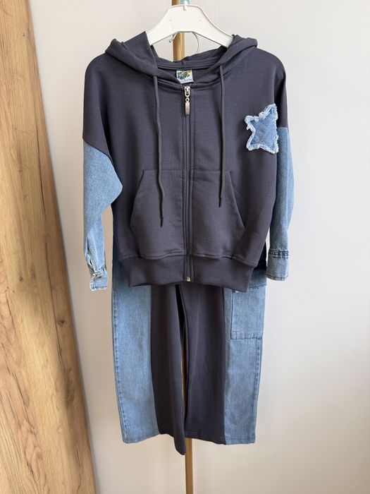 Komplet dziewczęcy 2-częściowy bluza i spodnie 146/152
