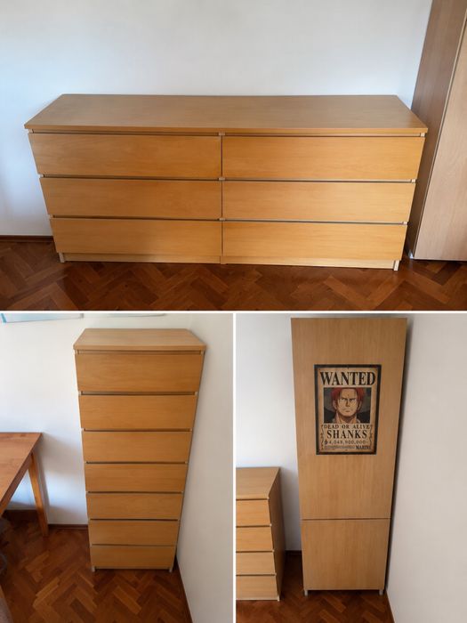 Conjunto de mobília de quarto em madeira – cómoda + movél + móvel”