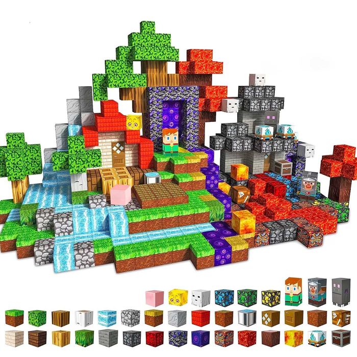 Магнітний конструктор Майнкрафт 300 деталей, + ІДЕАЛЬНО НА ПОДАРУНОК, minecraft, roblox, роблокс