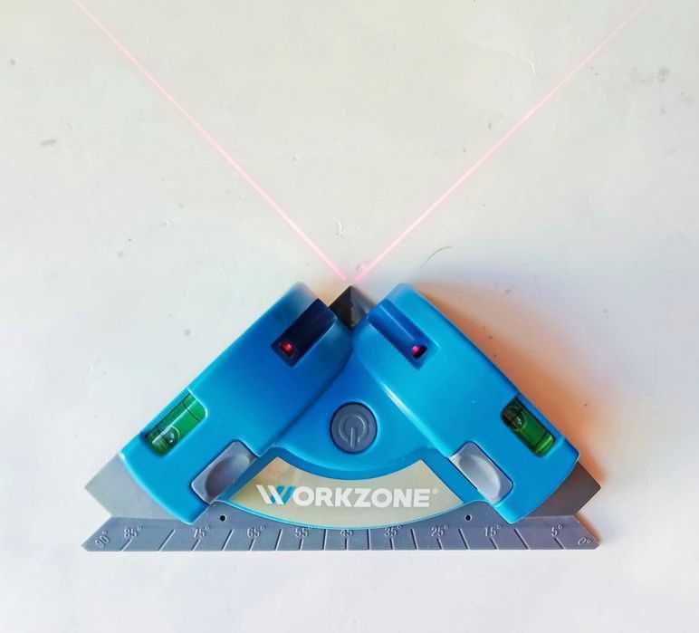 Nowy kątomierz laserowy - laser krzyżowy Workzone zasilany bateriami