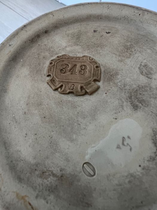 Villeroy & Boch VB wazon lata 1860/1865  Mettlach Antyk Platynowana