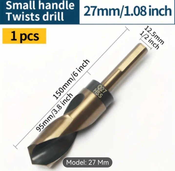 Wiertło spiralne do metalu 27 mm Hs nowe Pudełko DPD