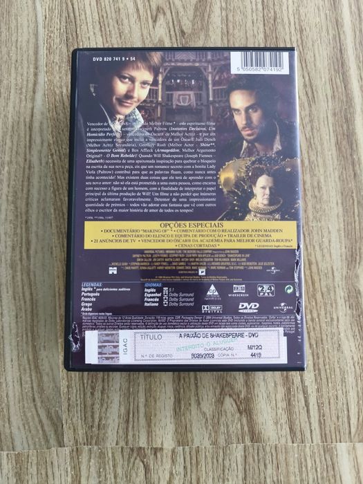 DVD A Paixão de Shakespeare