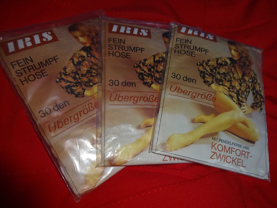 3x IRIS unikat VINTAGE rajstopy 30 den 100% Polyamid r. IV / 50-52 OKAZJA : 3 pary