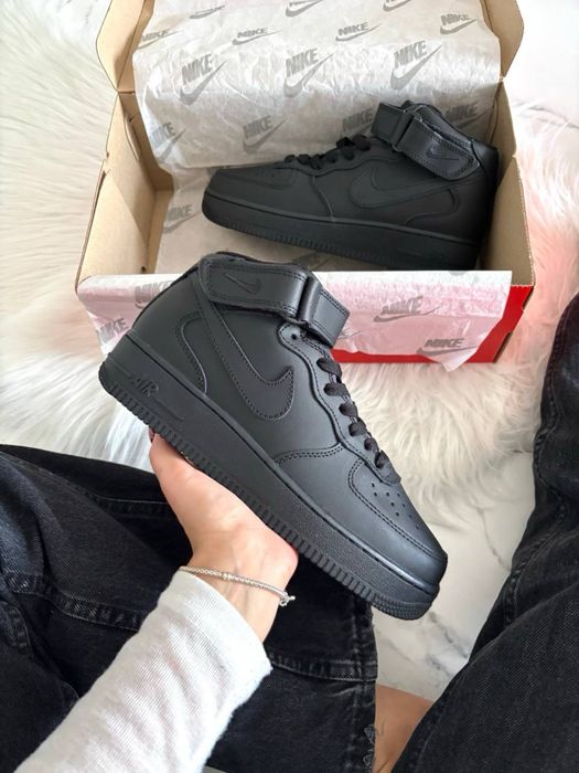 Nike Air Force 1 Classic High Black ХУТРО