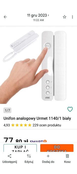 DOMOFON analogowy bialy