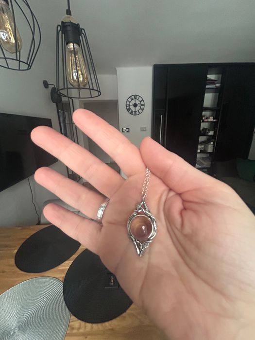 Amulet lawendowej królowej wisiorek z ametrynem unikat