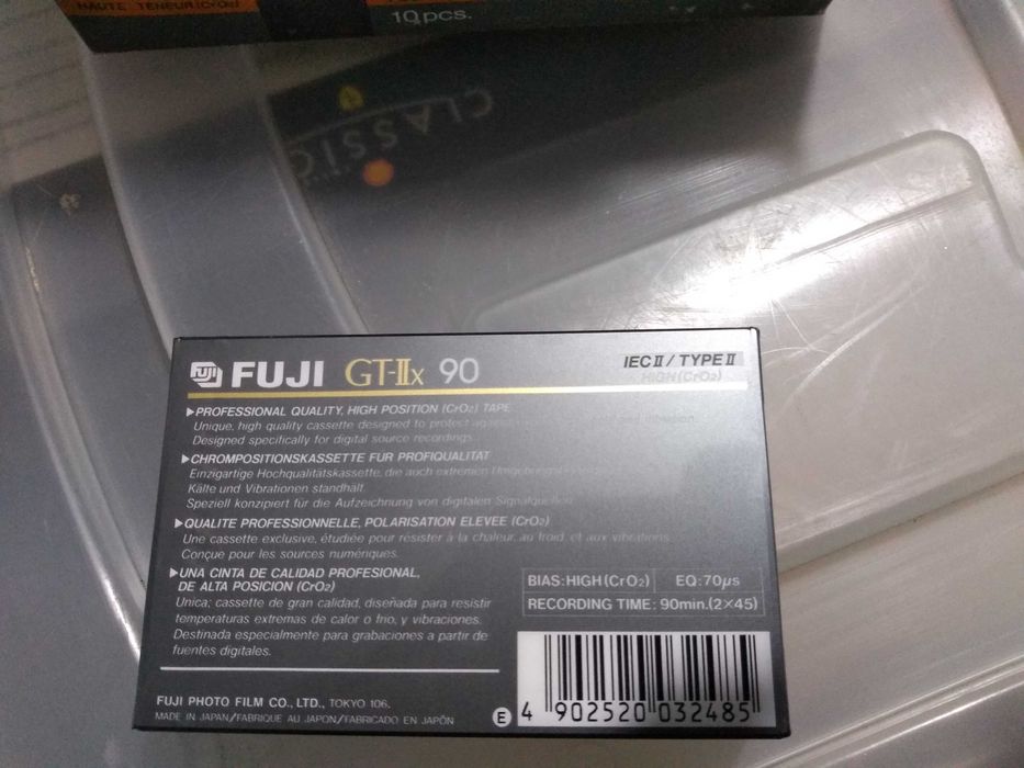Cassetes de áudio FUJI GT-IIx 90 VINTAGE, NOVAS!
