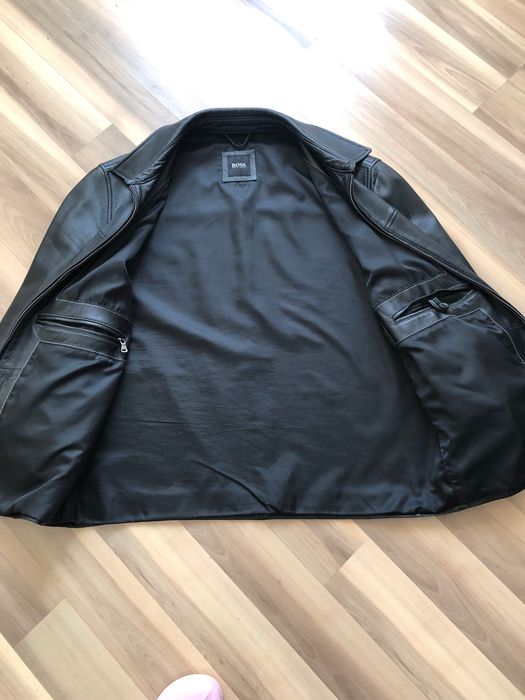 Куртка мужская кожаная черная 48 размер