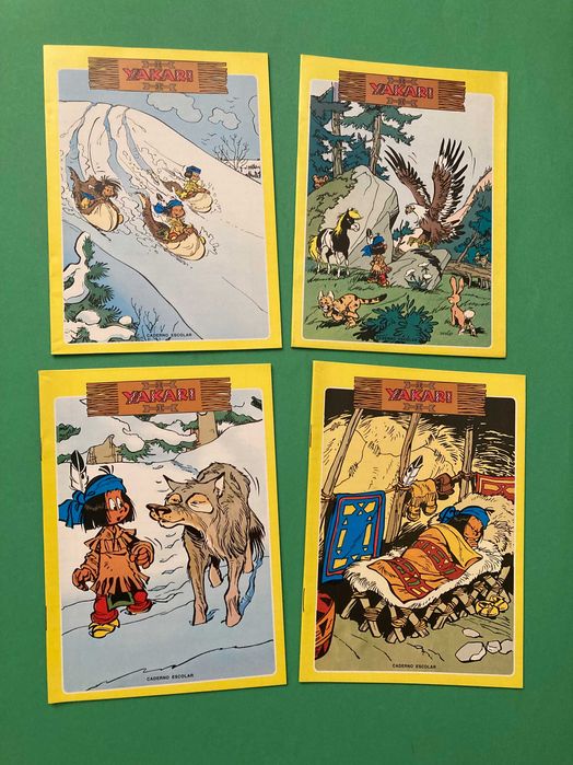 Colecção de 8 Cadernos Escolares do Yakari Anos 80 Ambar