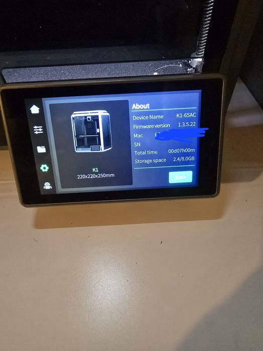 Drukarka 3D Creality K1 AC przebieg 7h