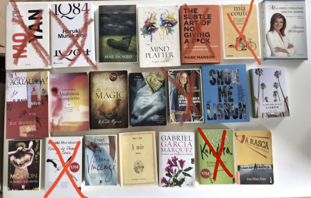 Vários livros, clássicos, best-sellers em Português, Inglês e Espanhol
