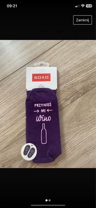 Nowe skarpetki Soxo Wino fioletowe