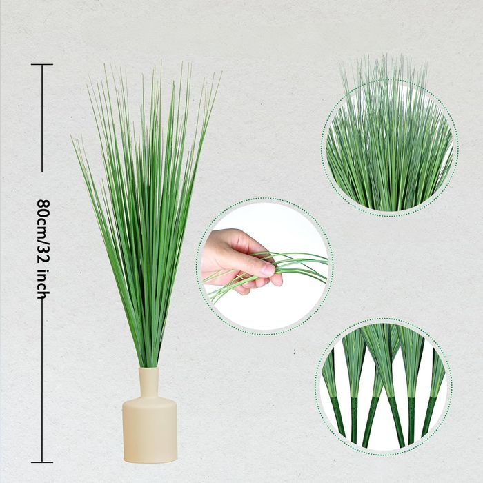 Sztuczna Trawa Cebulowa Dekoracyjna 80 cm 6 Szt PVC Zielona