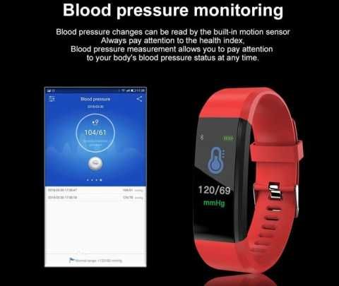 opaska sportowa smartband puls zegarek smart band czarna czujnik tętna