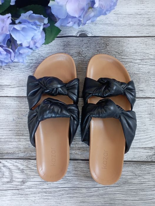 Piękne klapki Kazar 38 skóra naturalna