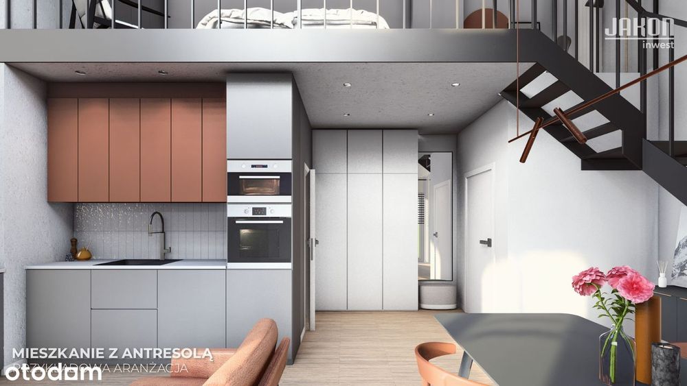53 m² | mieszkanie dwupoziomowe z balkonem | Brzeg
