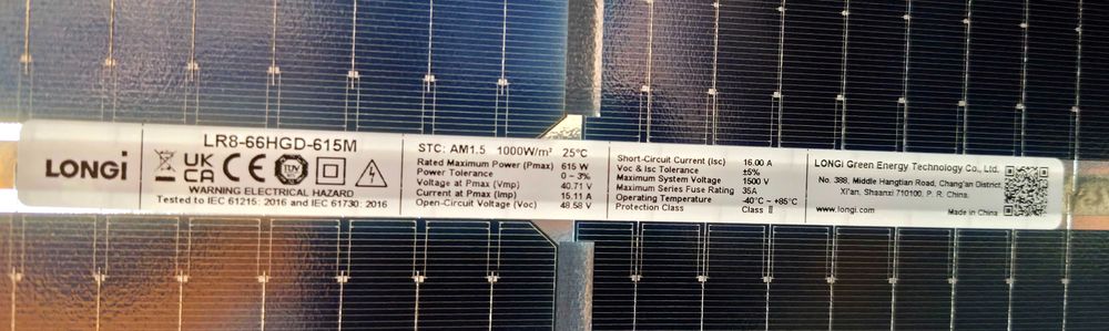 Сонячні панелі 615, та 460 двосторонні, Tier 1, монтаж.