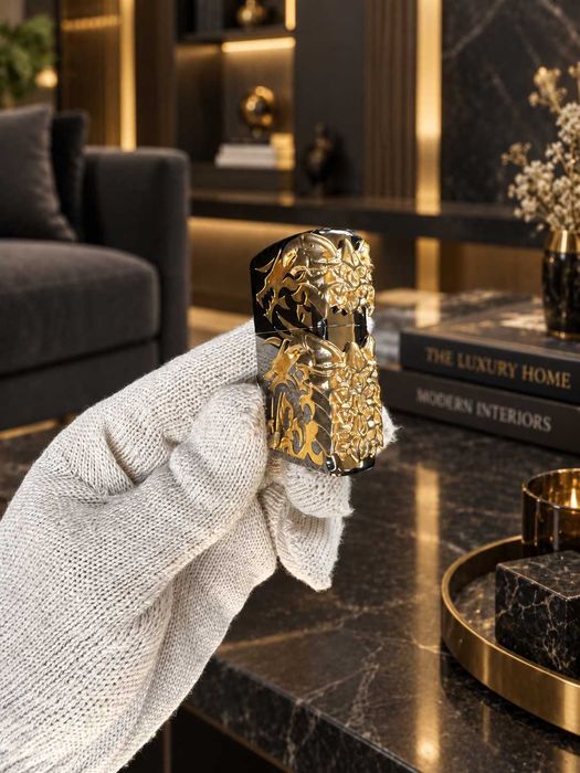 Бензинова запальничка Golden Dragon Claw в стилі Zippo з 3D елементами нова в коробці
