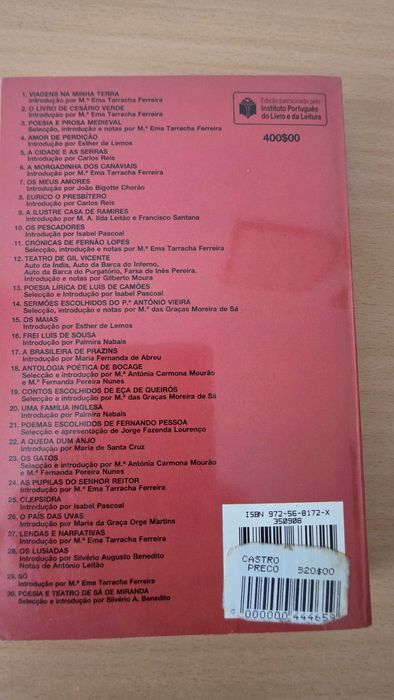 Livro "Poemas Lusitanos e Castro" de António Ferreira