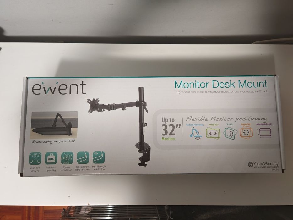 Braço de suporte de monitor até 32" - Ewent