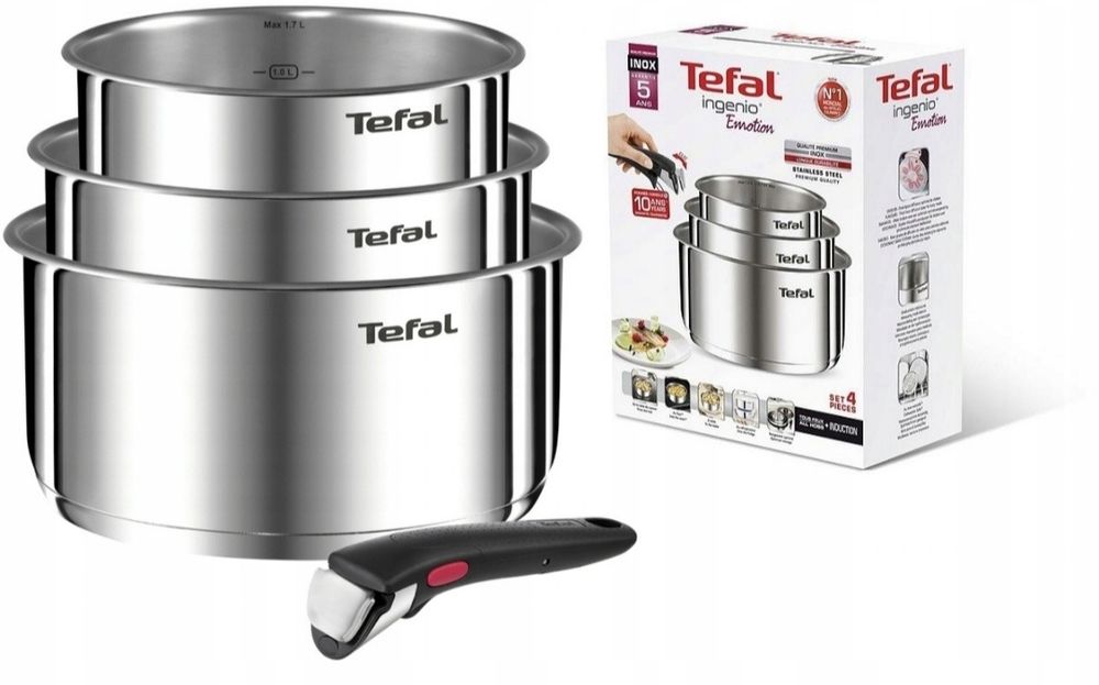 Tefal INGENIO EMOTION Garnki 16/18/20 stał nierdzewna INOX indukcja