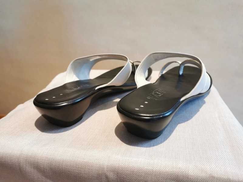 Japonki skórzane na obcasie WAM