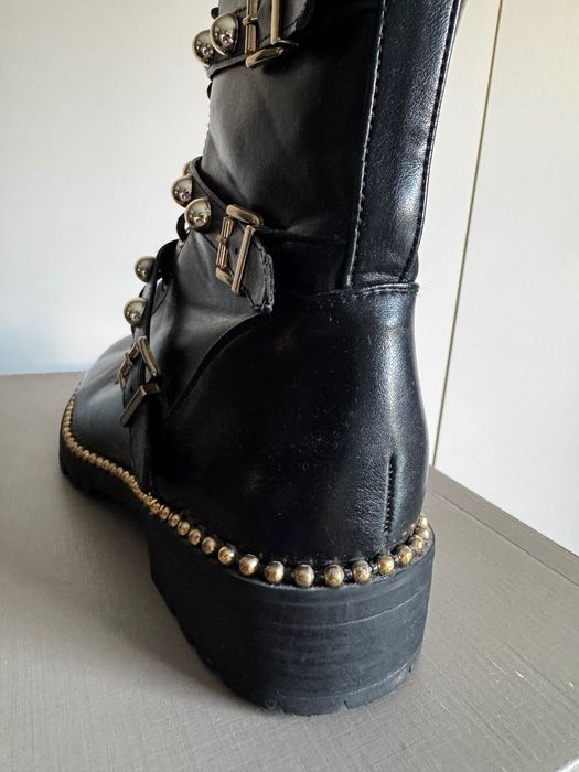 Buty workery oficerki z ćwiekami