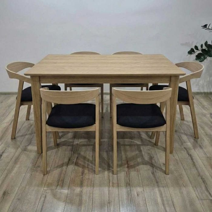 Stół dębowy Frey (lite drewno) - rozkładany, styl nowoczesny