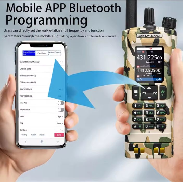 Baofeng UV-32 Camo радіо рація ptt gps