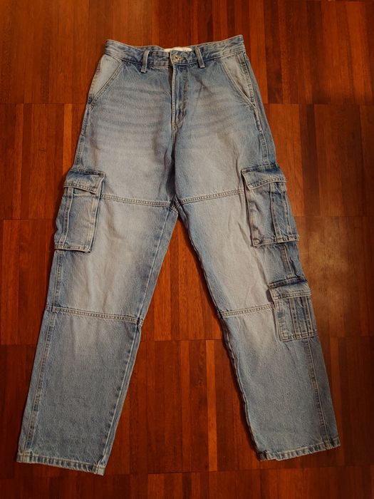 Spodnie Baggy jeansowe Bershka roz. 34, stan idealny, Wrocław
