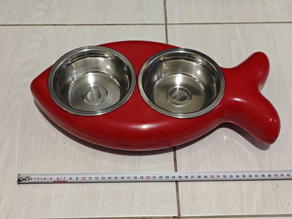 Кормушка, поилка для кота, кошки, собаки Hing. The Fish Bowl Small Red