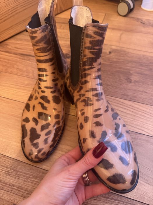 Гумові чоботи 37 розмір з леопардовим принтом