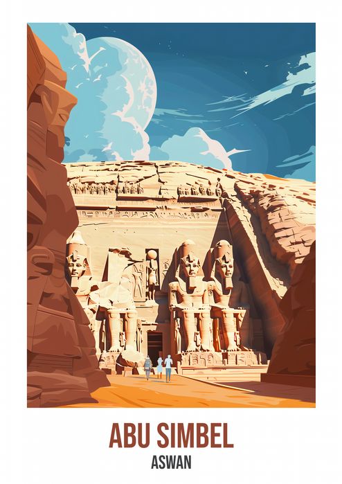 Plakat 29,7x42cm Abu Simbel, Aswan