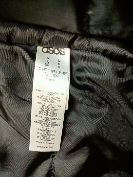 Чорна джинсова куртка з коміром Asos, розмір M