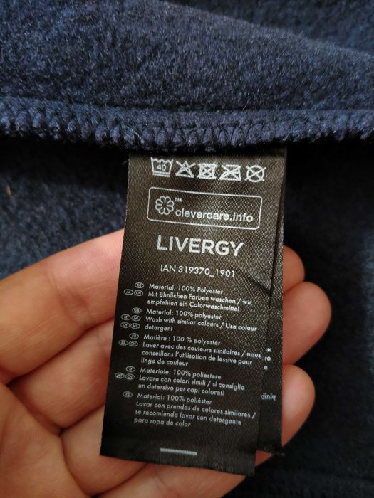 Флисовая кофта XL Livergy темно синий цвет флиска мужская