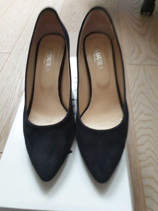 Zamszowe buty Badura Zamszowe czółenka buty na obcasie
