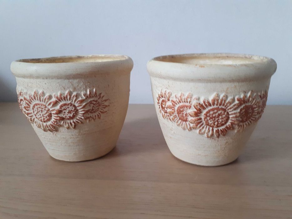 ozdobne doniczki ceramiczne 2 sztuki