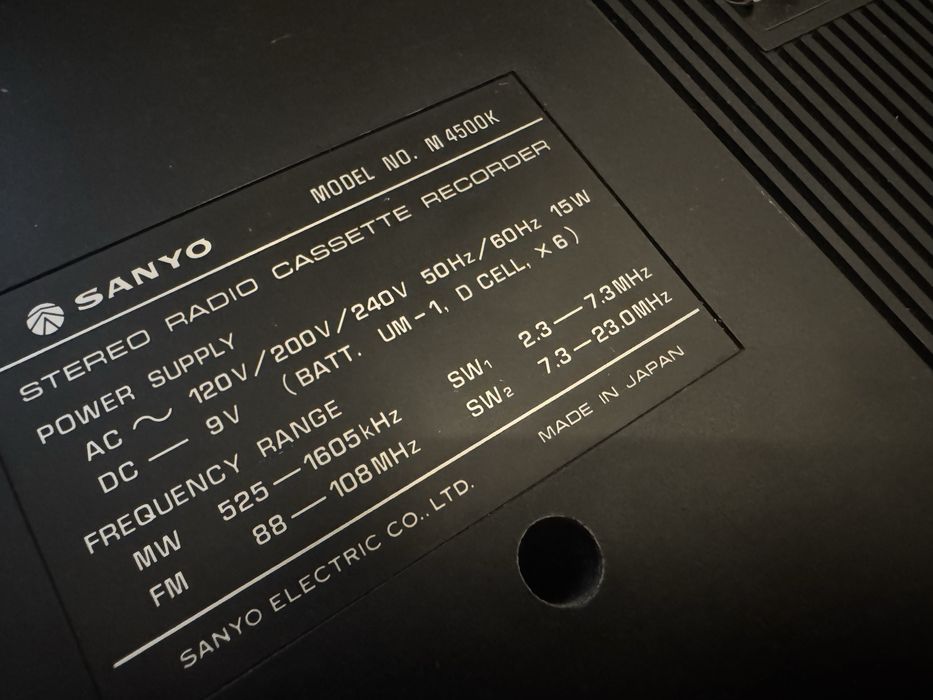 Radiomagnetofon boombox SANYO M4500K