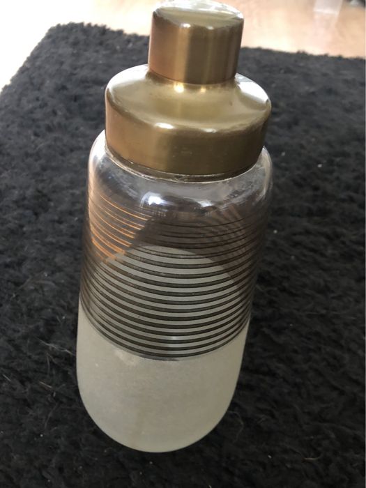 Conjunto de barman antigo, listas douradas