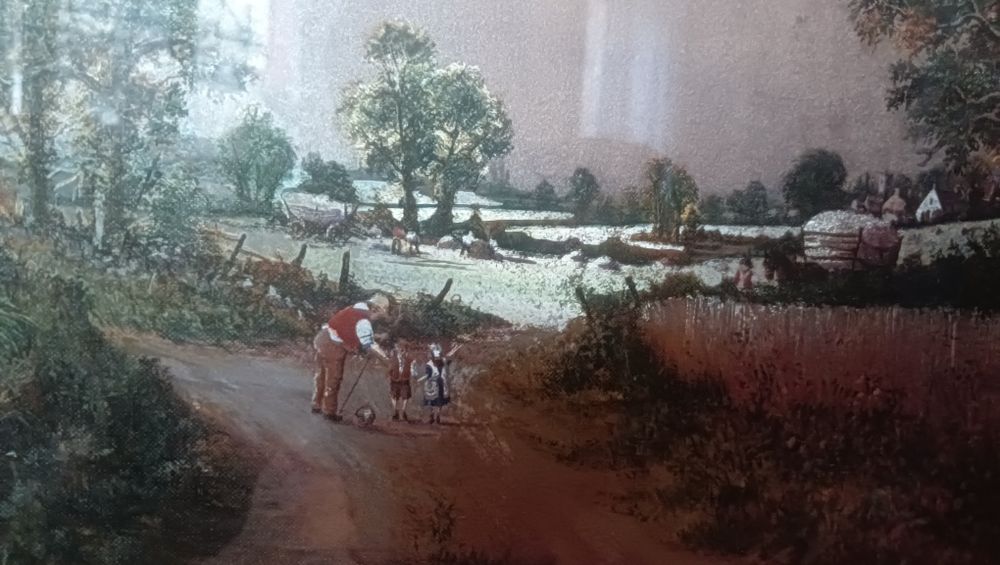 Картина "На дороге"  металло графика переливающаяся