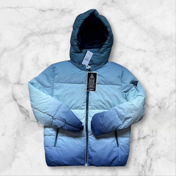 -40%$ Guess L 48 50 пуховик куртка зимова зимняя голубая блакитна л