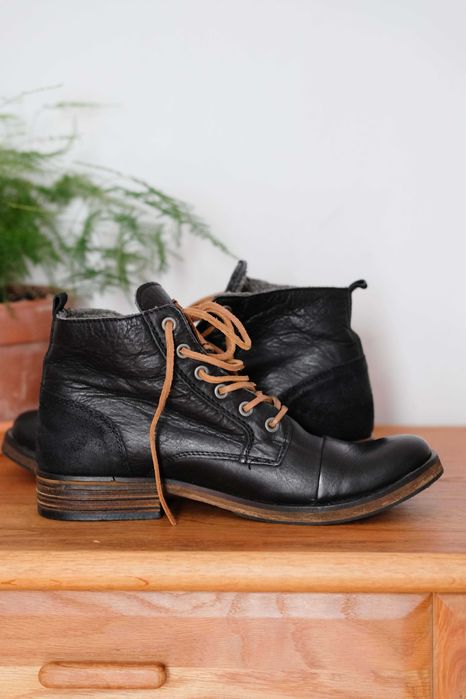 Nowe skórzane trzewiki Bullboxer r. 40 (wkładka 27 cm) ocieplane