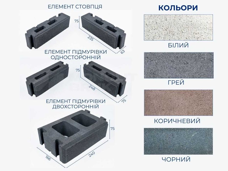 Цегла Кая Нова Лего; Цегла в замок; Цегла для огорожі, паркана;