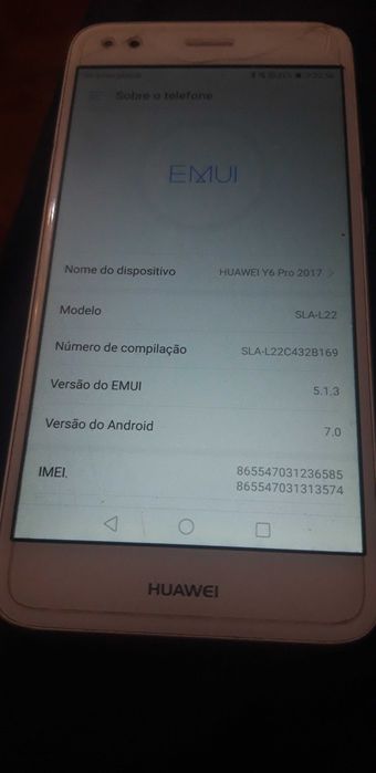 Huawei Y6 2017 modelo l22 ler discrição.