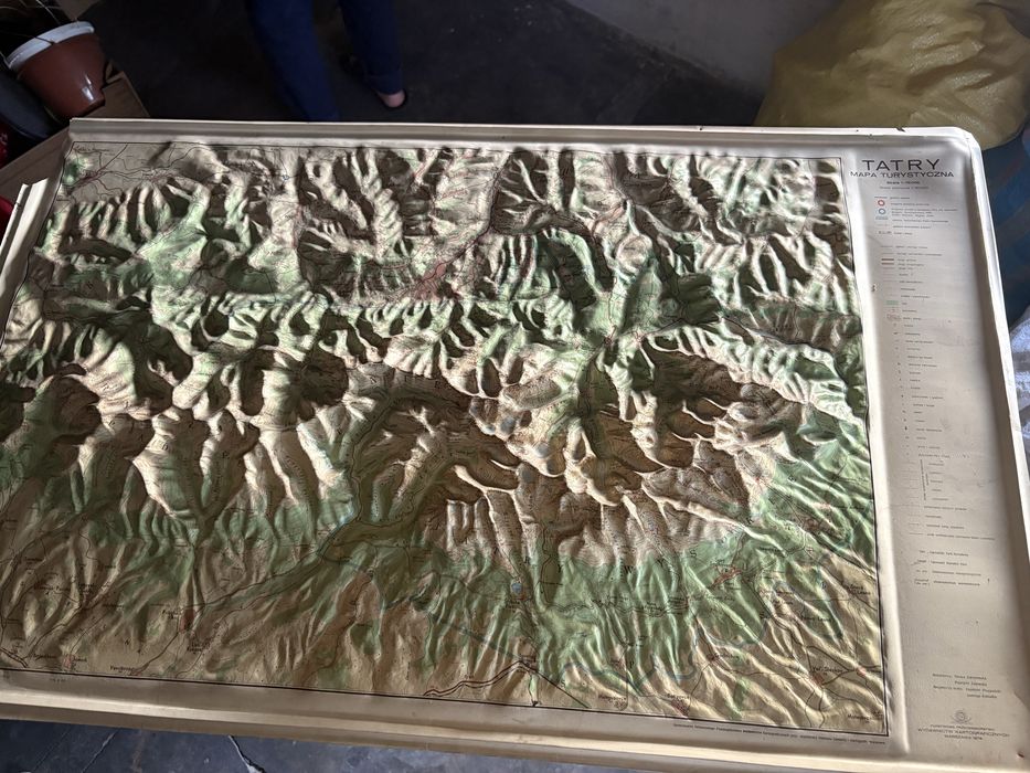 Plastyczna mapa 3D Tatry