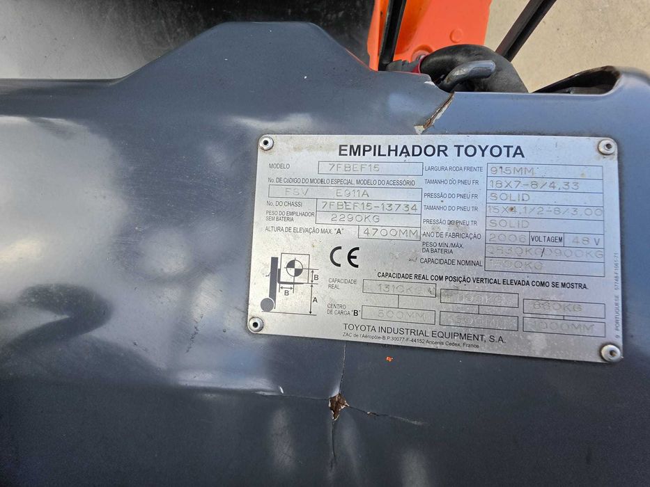Empilhador Toyota Eletrico 7FBEF15